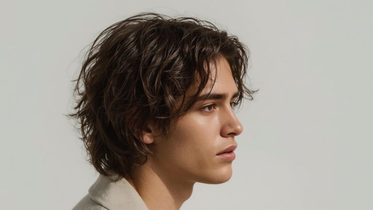 Cheveux ondulés homme